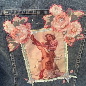 Vintage Pinup CowGirl Denim Jacket